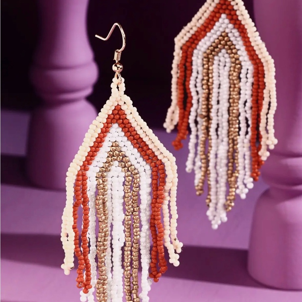 Bohemian Beaded Fringe Earrings